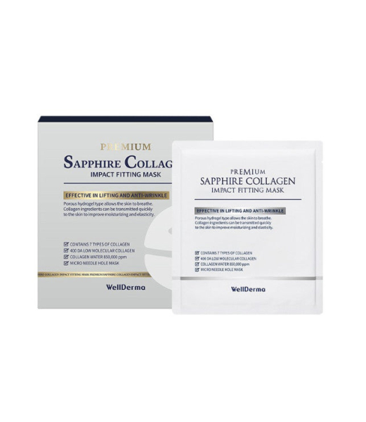 WellDerma Premium Sapphire Collagen Impact Fitting Mask 7X 25g*4seets