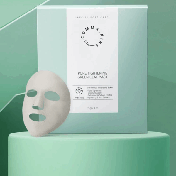 COMMA.NINE Pore Tightening Green Clay Mask 15g*4pack - EmpressKorea