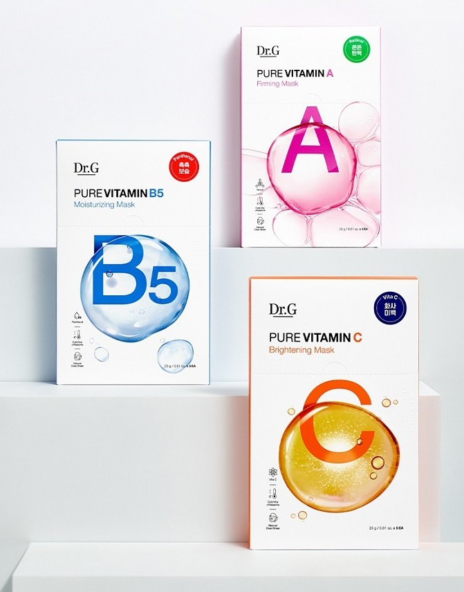 Dr. G Pure Vitamin Mask Set Vitamin A 23g x 4p+Vitamin B5 23g x 4p+Vitamin C 23g x4p - EmpressKorea