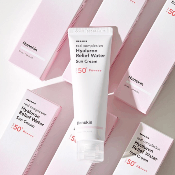 Hanskin Real Complexion Hyaluronic Relief Water Sun Cream SPF50+ PA++++ 50ml - EmpressKorea