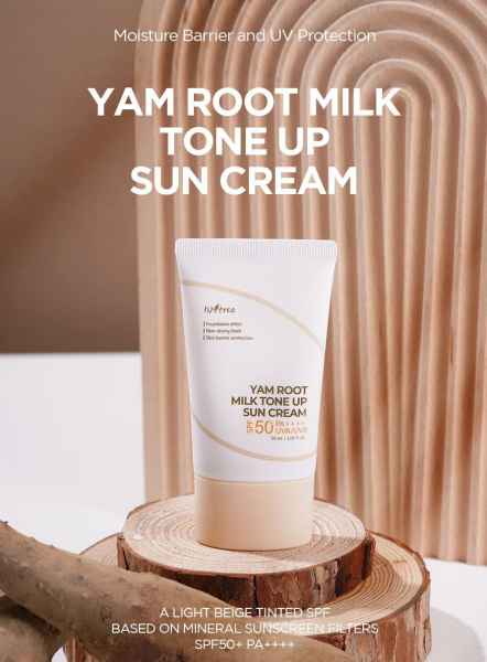 ISNTREE Yam Root Milk Tone Up Sun Cream 50mL - EmpressKorea