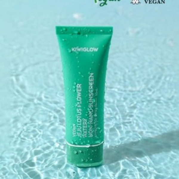KIWIGLOW Vegan Jeju Lotus Watery Inorganic Non-nano Sun Cream SPF50+ PA++++ 50ml - EmpressKorea