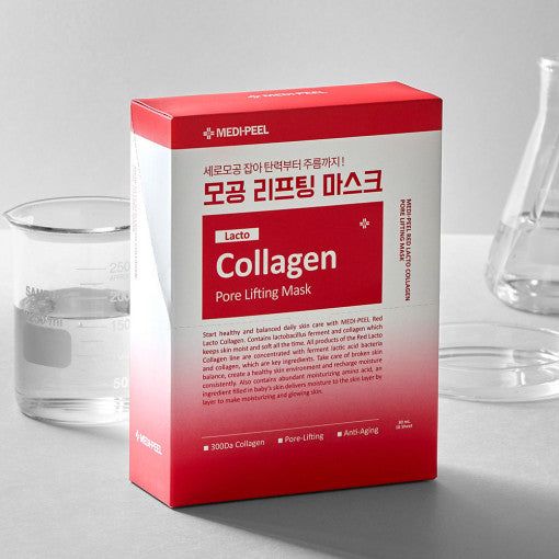 MEDI-PEEL Red Lacto Collagen Pore Lifting Mask Sheet 30mlx10ea - EmpressKorea