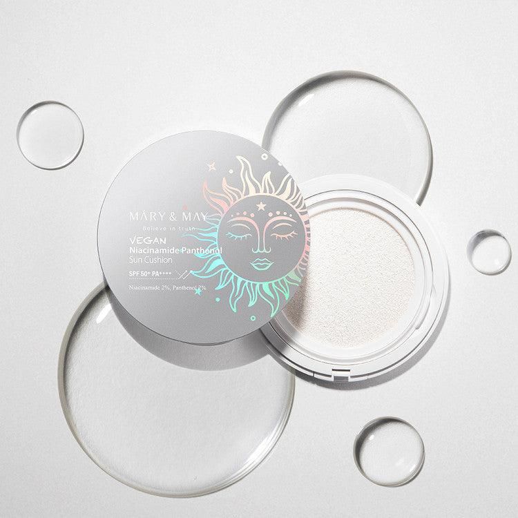 Mary&May Vegan Niacinamide Panthenol Sun Cushion SPF 50+ PA++++ 25g - EmpressKorea
