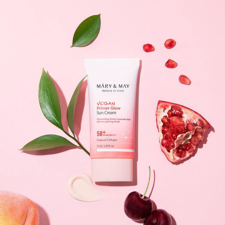 Mary&May Vegan Primer Glow Sun Cream SPF 50+ PA++++ 50ml - EmpressKorea