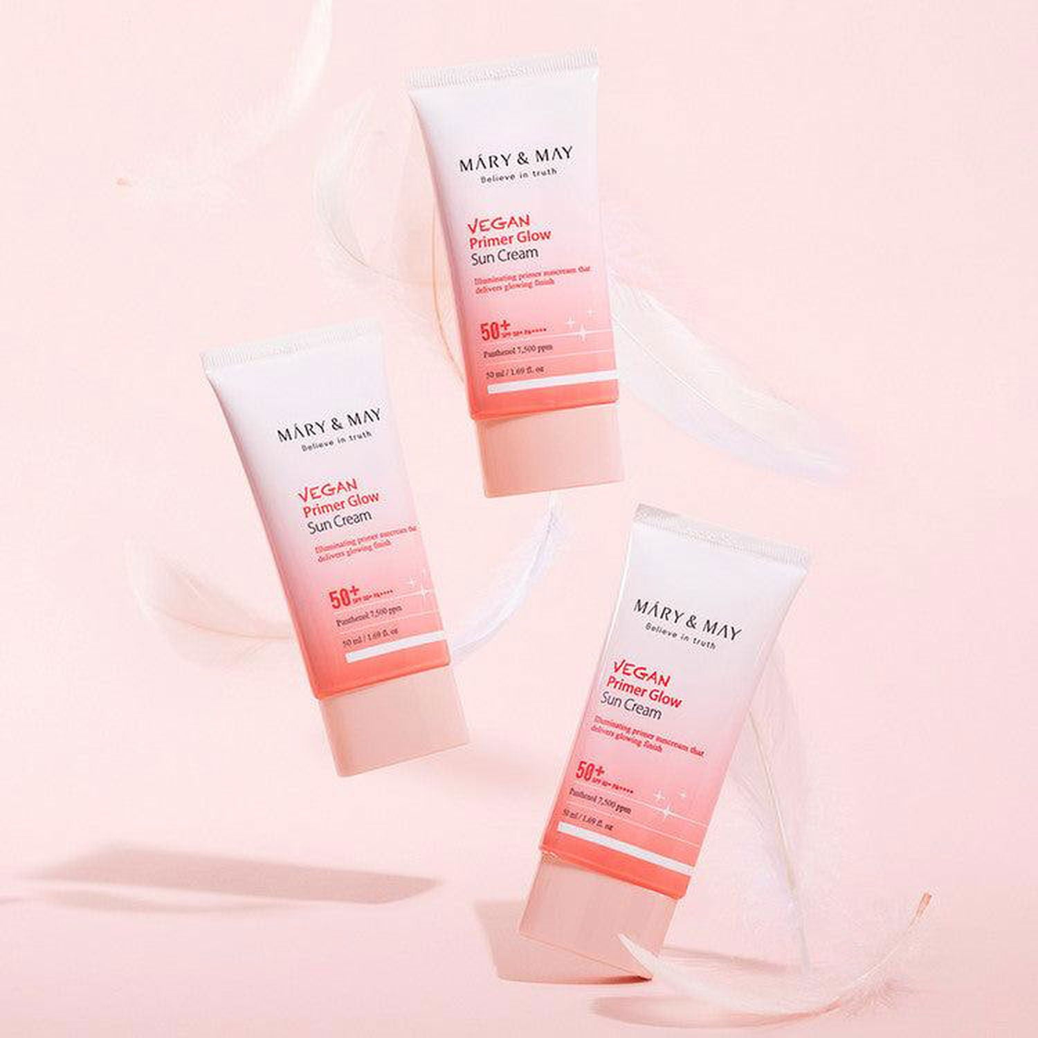 Mary&May Vegan Primer Glow Sun Cream SPF 50+ PA++++ 50ml - EmpressKorea