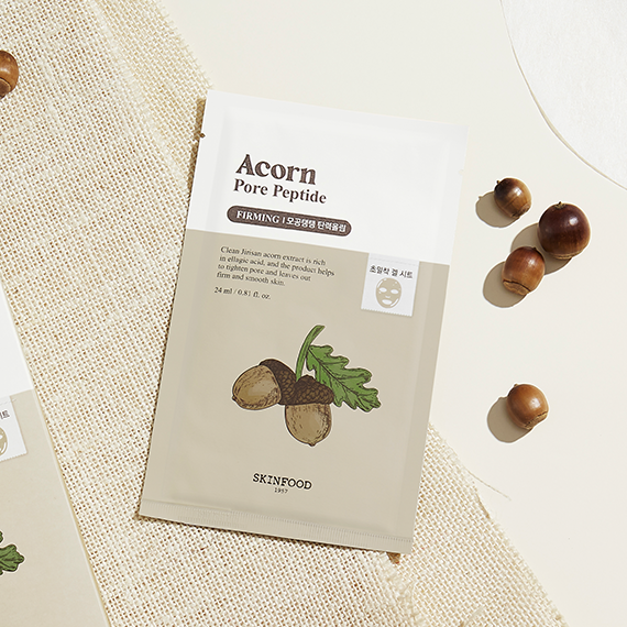 SKINFOOD Acorn Pore Peptide Mask Sheet 24ml*10pcs - EmpressKorea