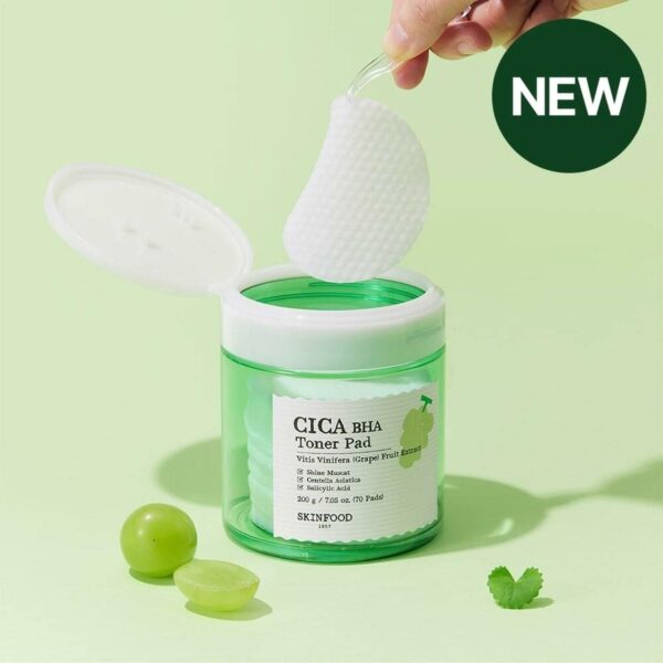SKINFOOD Shine Muscat Cica BHA Toner Pad 70pcs 200g - EmpressKorea