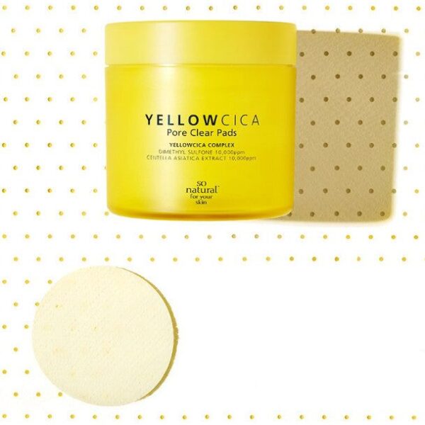 SO.NATURAL Yellow Cica Pore Clear Pads 70pads 140ml - EmpressKorea