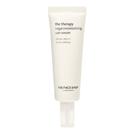 THE FACE SHOP The Therapy Vegan Moisturizing Sun Serum SPF 50+ PA++++ 50ml - EmpressKorea