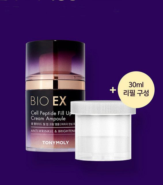 TONYMOLY Bio EX Cell Peptide Fill-up Cream Ampoule 50ml with Refill 30ml - EmpressKorea