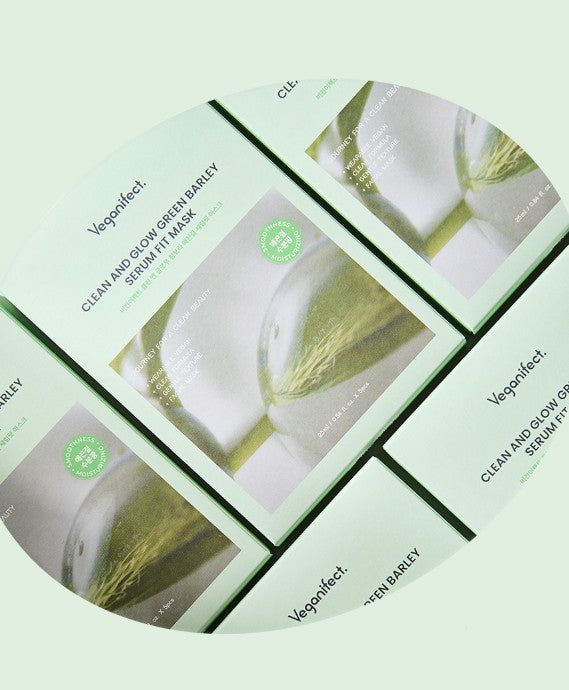 Veganifect Clean & Glow Green Barley Smooth Serum Fit Mask 25ml*5pack - EmpressKorea