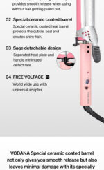 VODANA Glamwave Curling Iron FV 36mm Pink - Image 6