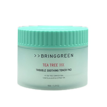 b0707-3 BRING GREEN Tea Tree Cica Trouble Soothing Toner Pads 90sheets 150g - Image 1