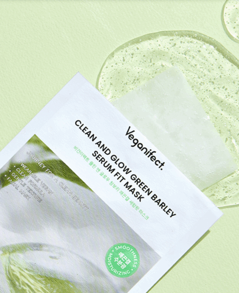Veganifect Clean & Glow Green Barley Smooth Serum Fit Mask 25ml*5pack