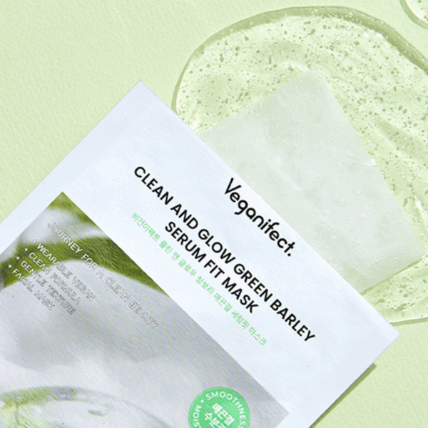 Veganifect Clean & Glow Green Barley Smooth Serum Fit Mask 25ml*5pack