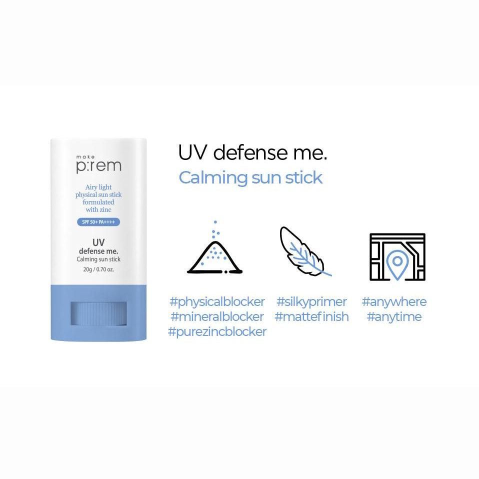 make p:rem UV Defense Me. Calming Sun Stick SPF 50+ PA++++ 20g - EmpressKorea