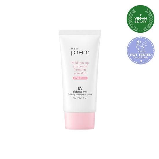 make p:rem UV Defense Me. Calming Tone Up Sun Cream SPF 50+ PA++++ 50ml - EmpressKorea