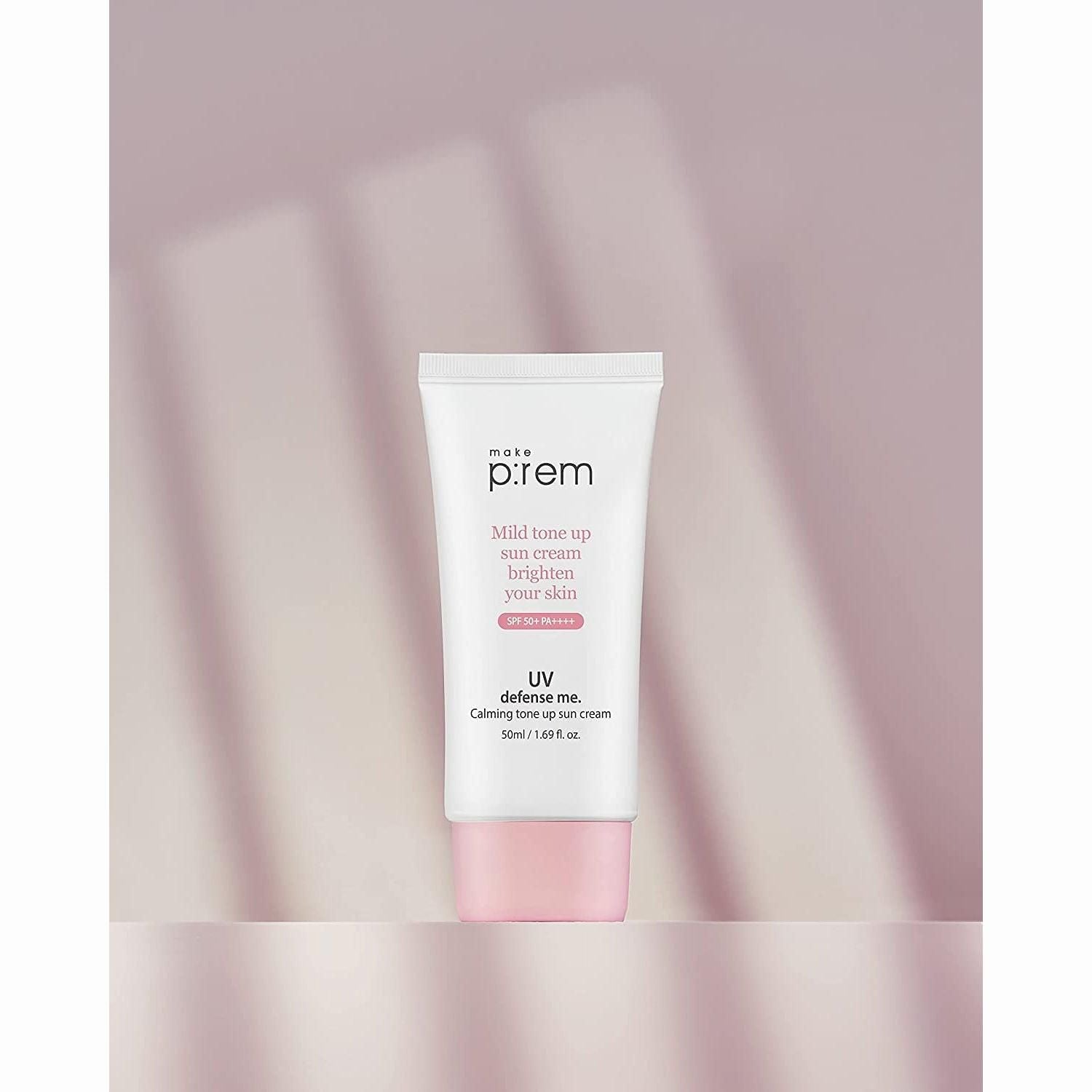 make p:rem UV Defense Me. Calming Tone Up Sun Cream SPF 50+ PA++++ 50ml - EmpressKorea