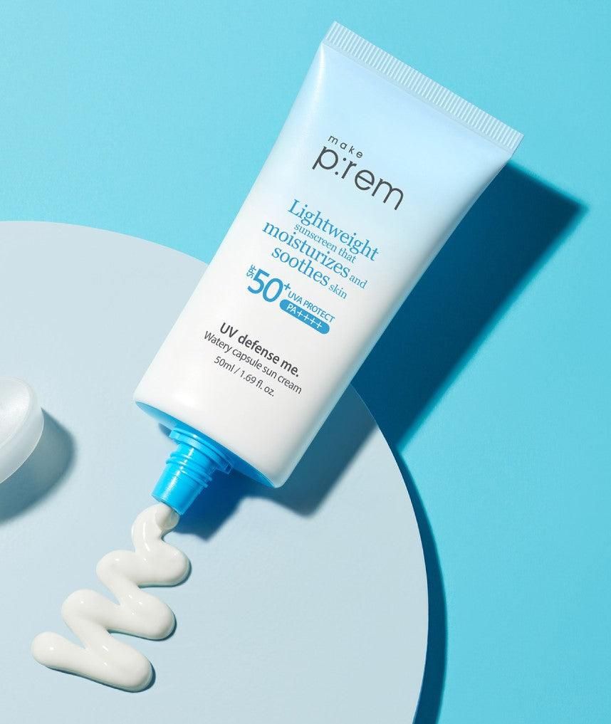 make p:rem UV Defense Me. Watery Capsule Sun Cream SPF 50+ PA++++ 50ml - EmpressKorea