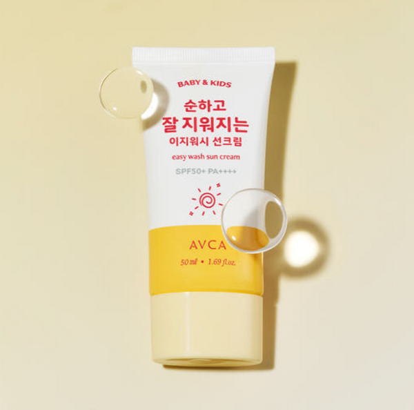AVCA Baby Kids Easy Wash Sun Cream SPF50+ PA++++ 50ml - Baby & Kids Skincare Products - SKU: empress-json-avca-baby-kids-5-12b565fc