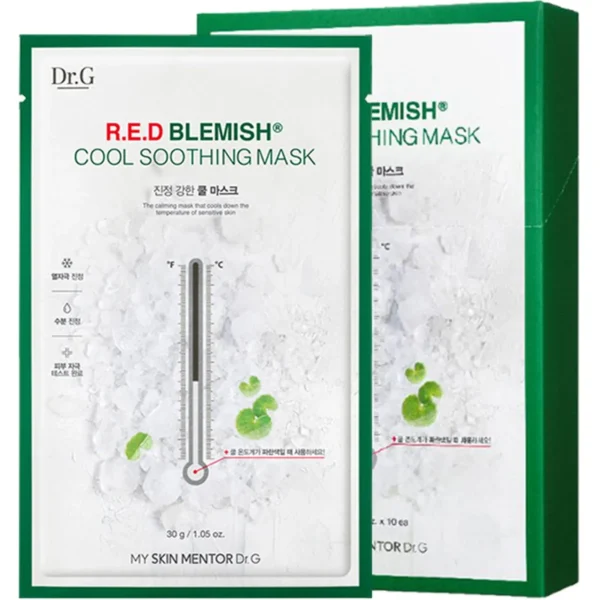 "meta_description": "Instant cooling and hydration with Dr.G Red Blemish Cool Soothing Mask. Calm your irritated skin now!",