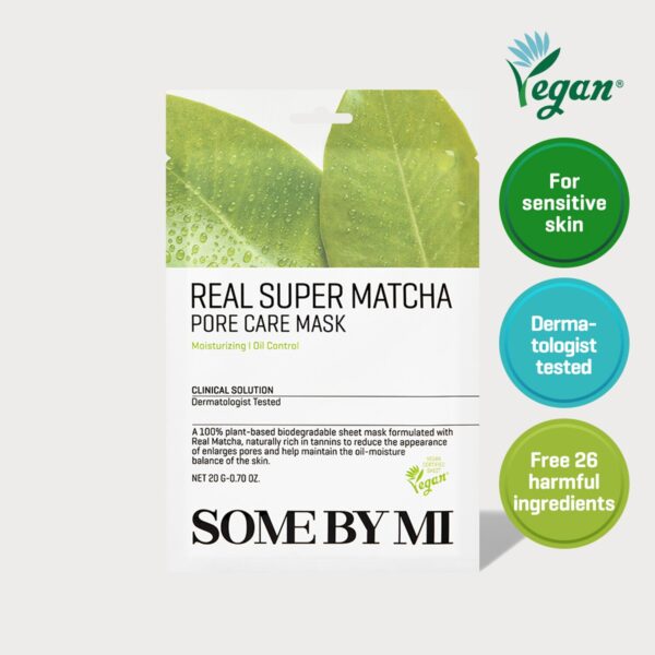 SOME BY MI Real Super Matcha Pore Care Mask Sheet 20g*10pcs - Masks & Treatments - SKU: 8652103203254-17f2aa7d