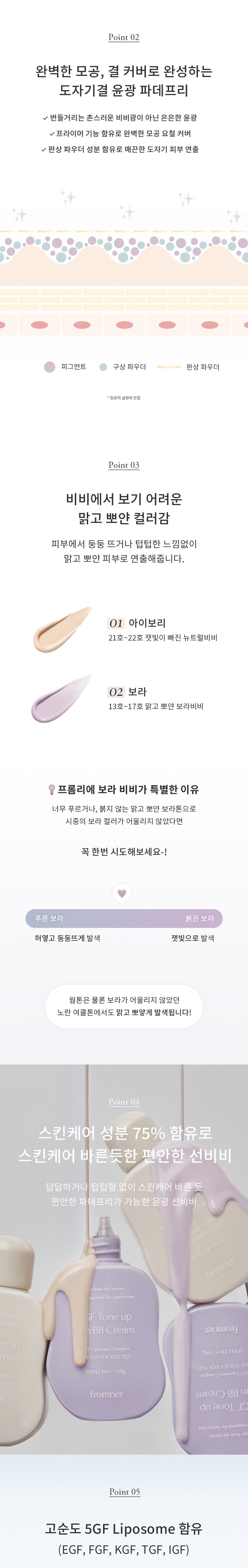 FROMRIER 5GF BB Cream Features